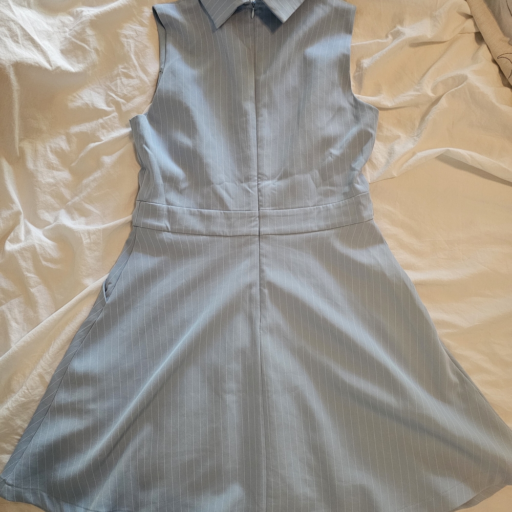 Lulu's Light Blue Button-Front Mini Dress - Picture 4 of 6